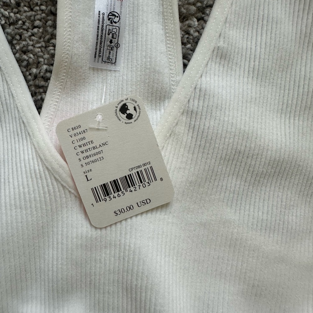 FP Movement White Ribbed Sports Top - Picture 2 of 4